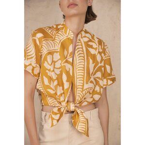 Johanna Ortiz Curcuma paisley print Saharienne linen shirt